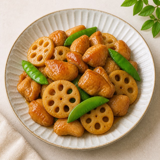 鶏肉とれんこんの甘酢炒め