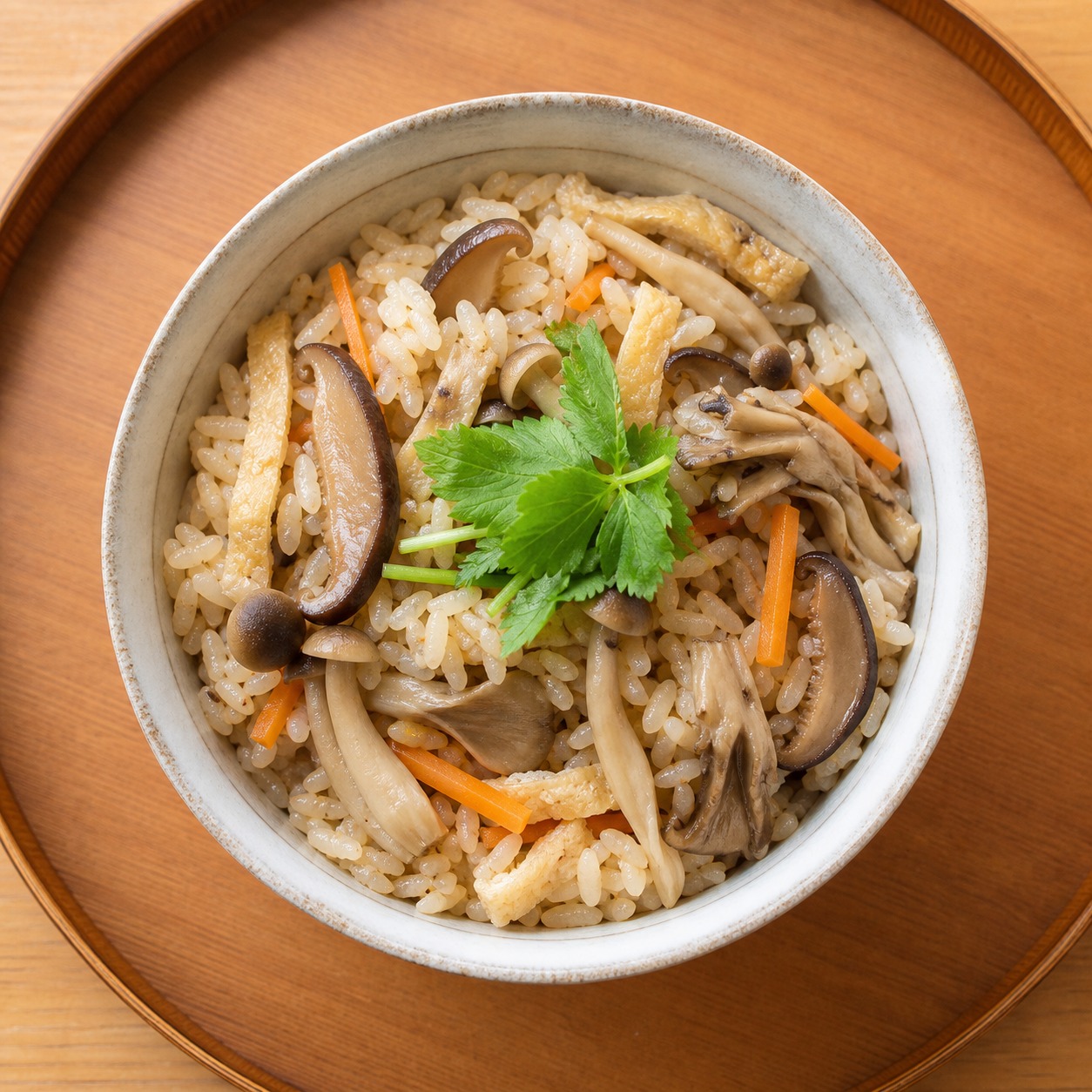 日曜日のきのこの炊き込みご飯